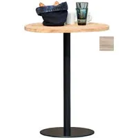 jan kurtz table bistrot way - aspect bois - noir rond - carré, 60 x 60 cm