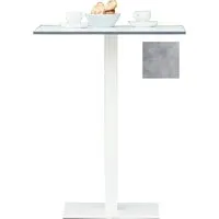 jan kurtz table haute way - aspect ciment - carré blanc - carré, 60 x 60 cm