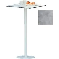 jan kurtz table haute way - aspect ciment - blanc rond - carré, 60 x 60 cm