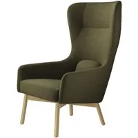 fdb møbler l35 - fauteuil à oreilles gesja - vert - camira