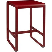 fermob table haute bellevie - 67 rouge coquelicot - 74 x 80 cm