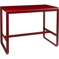 fermob table haute bellevie - 67 rouge coquelicot - 140 x 80 cm