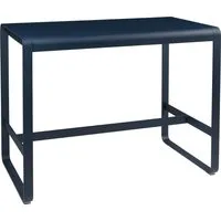fermob table haute bellevie - 92 bleu abysse - 140 x 80 cm