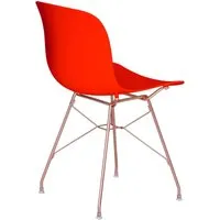 magis chaise troy avec cadre en fil de fer - rouge corail - cuivre