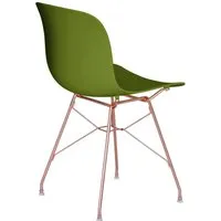 magis chaise troy avec cadre en fil de fer - vert foncé - cuivre