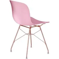 magis chaise troy avec cadre en fil de fer - rose - cuivre