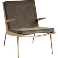 &tradition fauteuil lounge boomerang hm2 - duke 004 - chêne huilé - laiton