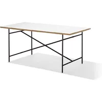 richard lampert table de salle à manger eiermann 2 - mélaminé blanc/chant en chêne - noir - 160 x 83 cm