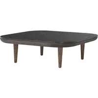 &tradition table basse fly - marbre nero marquina - smoked oiled oak - 80 x 80 cm