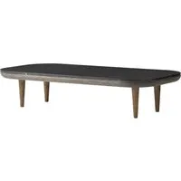 &tradition table basse fly - marbre nero marquina - smoked oiled oak - 120 x 60 cm