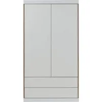 müller möbelwerkstätten armoire flai tiroirs extérieurs à 2 portes - cpl blanc avec bord en contreplaqué de bouleau