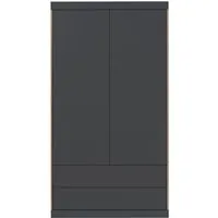 müller möbelwerkstätten armoire flai tiroirs extérieurs à 2 portes - cpl carbone avec bord en contreplaqué de bouleau