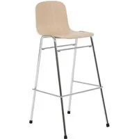 hem chaise de bar touchwood - hêtre naturel - chromé - 75 cm