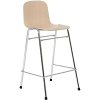 hem chaise de bar touchwood - hêtre naturel - chromé - 65 cm