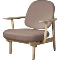 fritz hansen fauteuil de salon fred - jh97 - rouge clair uni  - chêne laqué transparent
