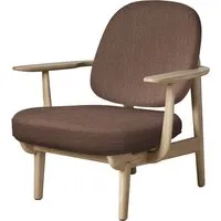 fritz hansen fauteuil de salon fred - jh97 - beige/orange - chêne laqué transparent