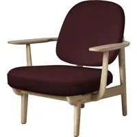 fritz hansen fauteuil de salon fred - jh97 - rouge - chêne laqué transparent