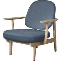 fritz hansen fauteuil de salon fred - jh97 - bleu clair - chêne laqué transparent