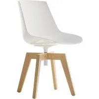 mdf italia fauteuil pivotant flow iroko - blanc