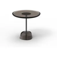 pulpo table d'appoint pina low - gris clair - noir - pied gris clair