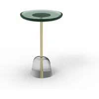pulpo table d'appoint pina high - vert - laiton - pied transparent