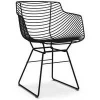 mdf italia fauteuil flow filo - nickel noir - sans coussins de siège/dossier
