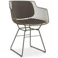 mdf italia fauteuil flow filo - bronze - avec coussin d'assise/de dossier