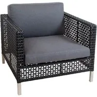 cane-line outdoor fauteuil connect lounge - carbone