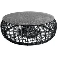cane-line outdoor tabouret / table basse nest grand - lava grey - avec plateau en verre