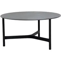 cane-line outdoor table basse twist - noir - gris lave - ø 90 cm