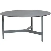 cane-line outdoor table basse twist - noir - gris clair - ø 90 cm