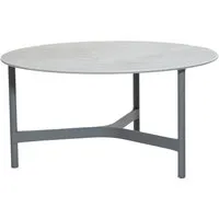 cane-line outdoor table basse twist - gris - gris clair - ø 90 cm
