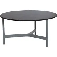 cane-line outdoor table basse twist - dark grey - gris clair - ø 90 cm