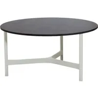 cane-line outdoor table basse twist - blanc - ø 90 cm - dark grey