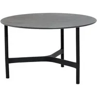 cane-line outdoor table basse twist - noir - gris lave - ø 70 cm