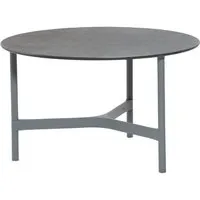 cane-line outdoor table basse twist - gris clair - ø 70 cm - noir
