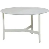 cane-line outdoor table basse twist - blanc - ø 70 cm - gris