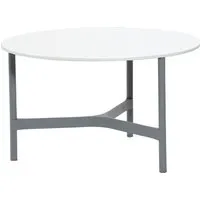cane-line outdoor table basse twist - white - gris clair - ø 70 cm