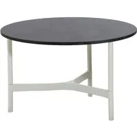 cane-line outdoor table basse twist - dark grey - blanc - ø 70 cm