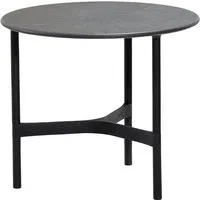 cane-line outdoor table basse twist - noir - gris lave - ø 45 cm