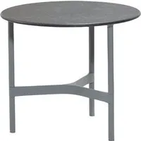 cane-line outdoor table basse twist - noir - gris clair - ø 45 cm