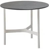 cane-line outdoor table basse twist - noir - blanc - ø 45 cm