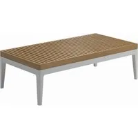 gloster table basse grid petite - blanc - teck
