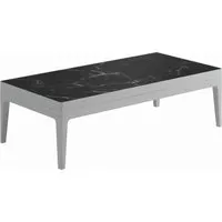gloster table basse grid petite - blanc - céramique nero
