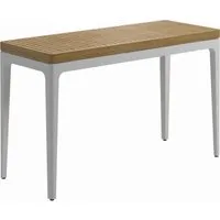 gloster table console grid petite - blanc - teck