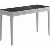 gloster table console grid petite - blanc - céramique nero
