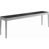 gloster table console grid grande - blanc - céramique nero