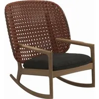 gloster fauteuil à bascule kay high back - tuck sable - osier cuivre