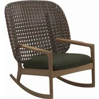 gloster fauteuil à bascule kay high back - fife olive - osier brindle