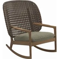 gloster fauteuil à bascule kay high back - fife silky green - osier brindle